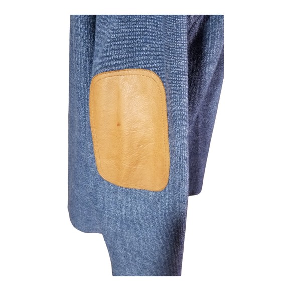 ORVIS Sporting Rugged Men's 1/4 Zip Blue Shirt Leather Elbow Mock Neck Sz Lg - Picture 8 of 11